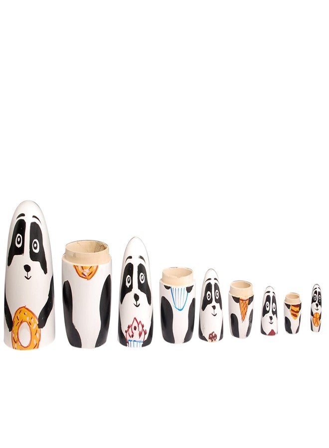CHANNAPATNA TOYS Indian Wooden Panda Russian Nesting Dolls for Kids (2 Years+) - 6 Inch Multicolor - Set of 5 pcs | Activity Toy for Babies - Image 2